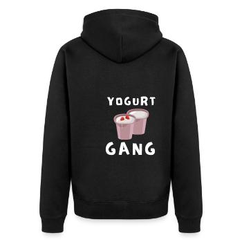Probiotiques Produits laitiers, Yogourt glacé - Veste à capuche bio Premium Unisexe - noir - Dos - Nico (187cm)