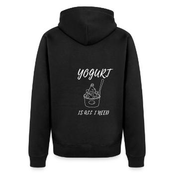 Probiotiques Produits laitiers, Yogourt glacé - Veste à capuche bio Premium Unisexe - noir - Dos - Nico (187cm)
