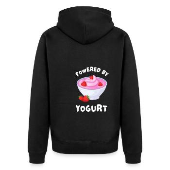Probiotiques Produits laitiers, Yogourt glacé - Veste à capuche bio Premium Unisexe - noir - Dos - Nico (187cm)