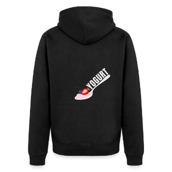 Probiotiques Produits laitiers, Yogourt glacé - Veste à capuche bio Premium Unisexe - noir - Dos - Nico (187cm)