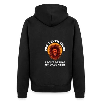 Protective Girl Dad, Dating My Daughter - Unisex Premium Organic Zip Hoodie - black - Back - Nico (187cm)