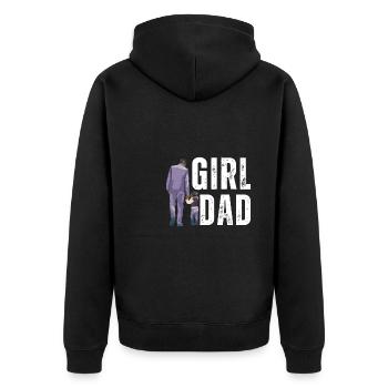 Protective Girl Dad, Dating My Daughter - Unisex Premium Bio Zip Hoodie - Schwarz - Hinten - Nico (187cm)