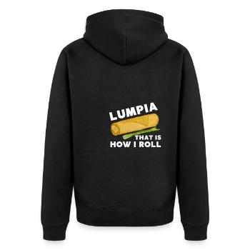 Filipino Pride Pinoy Spring Roll Lumpia Thats How - Unisex Premium Organic Zip Hoodie - black - Back - Nico (187cm)