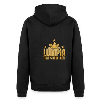 Filipino Pride Pinoy Spring Roll Lumpia Thats How - Unisex Premium Organic Zip Hoodie - black - Back - Nico (187cm)