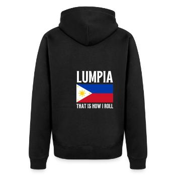 Filipino Pride Pinoy Spring Roll Lumpia Thats How - Unisex Premium Organic Zip Hoodie - black - Back - Nico (187cm)