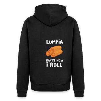 Filipino Pride Pinoy Spring Roll Lumpia Thats How - Unisex Premium Organic Zip Hoodie - black - Back - Nico (187cm)