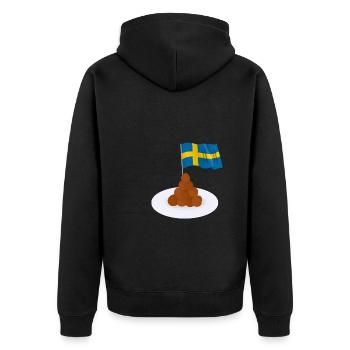 Sweden Swedish Meatball Mer Kötbullar - Unisex Premium Organic Zip Hoodie - black - Back - Nico (187cm)