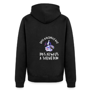 10 Years Old Science Birthday Kid 9 - Unisex Premium Bio Zip Hoodie - Schwarz - Hinten - Nico (187cm)