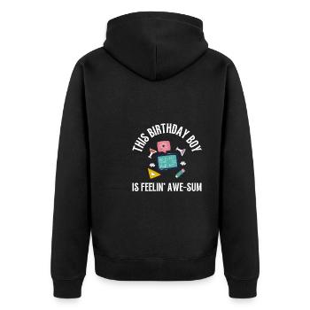 10 Years Old Science Birthday Kid 9 - Unisex Premium Bio Zip Hoodie - Schwarz - Hinten - Nico (187cm)