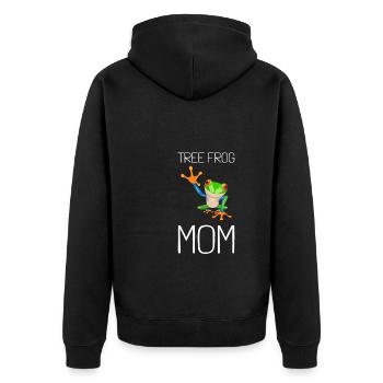 Agalychnis Callidryas Red Eyed Tree Frog - Unisex Premium Bio Zip Hoodie - Schwarz - Hinten - Nico (187cm)