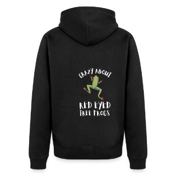 Agalychnis Callidryas Red Eyed Tree Frog - Unisex Premium Bio Zip Hoodie - Schwarz - Hinten - Nico (187cm)