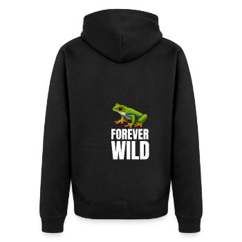 Agalychnis Callidryas Red Eyed Tree Frog - Unisex Premium Bio Zip Hoodie - Schwarz - Hinten - Nico (187cm)