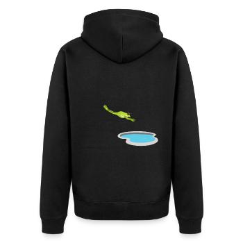Agalychnis Callidryas Red Eyed Tree Frog - Unisex Premium Bio Zip Hoodie - Schwarz - Hinten - Nico (187cm)