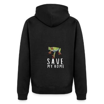 Agalychnis Callidryas Red Eyed Tree Frog - Unisex Premium Bio Zip Hoodie - Schwarz - Hinten - Nico (187cm)