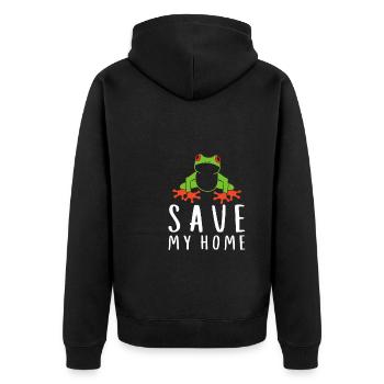 Agalychnis Callidryas Red Eyed Tree Frog - Unisex Premium Bio Zip Hoodie - Schwarz - Hinten - Nico (187cm)