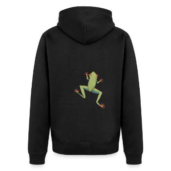 Agalychnis Callidryas Red Eyed Tree Frog - Unisex Premium Bio Zip Hoodie - Schwarz - Hinten - Nico (187cm)