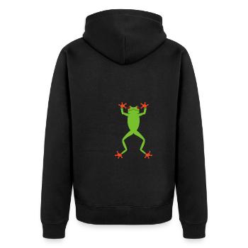Agalychnis Callidryas Red Eyed Tree Frog - Unisex Premium Bio Zip Hoodie - Schwarz - Hinten - Nico (187cm)