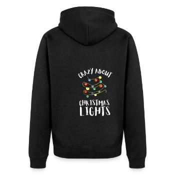 Christmas Light Decorator Exterior Illumination - Unisex Premium Organic Zip Hoodie - black - Back - Nico (187cm)