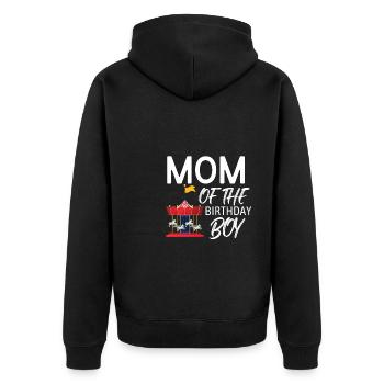Carnival Party Birthday Girl Cumpleaños Carousel - Unisex Premium Organic Zip Hoodie - black - Back - Nico (187cm)