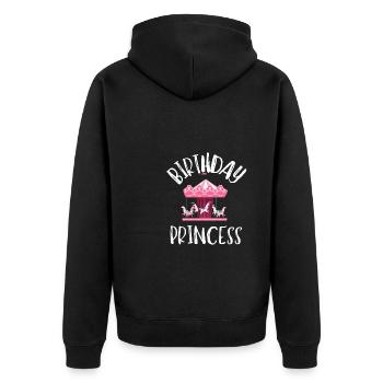 Carnival Party Birthday Girl Cumpleaños Carousel - Unisex Premium Organic Zip Hoodie - black - Back - Nico (187cm)