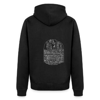 Hiéroglyphes égyptologue, Égypte ancienne - Veste à capuche bio Premium Unisexe - noir - Dos - Nico (187cm)