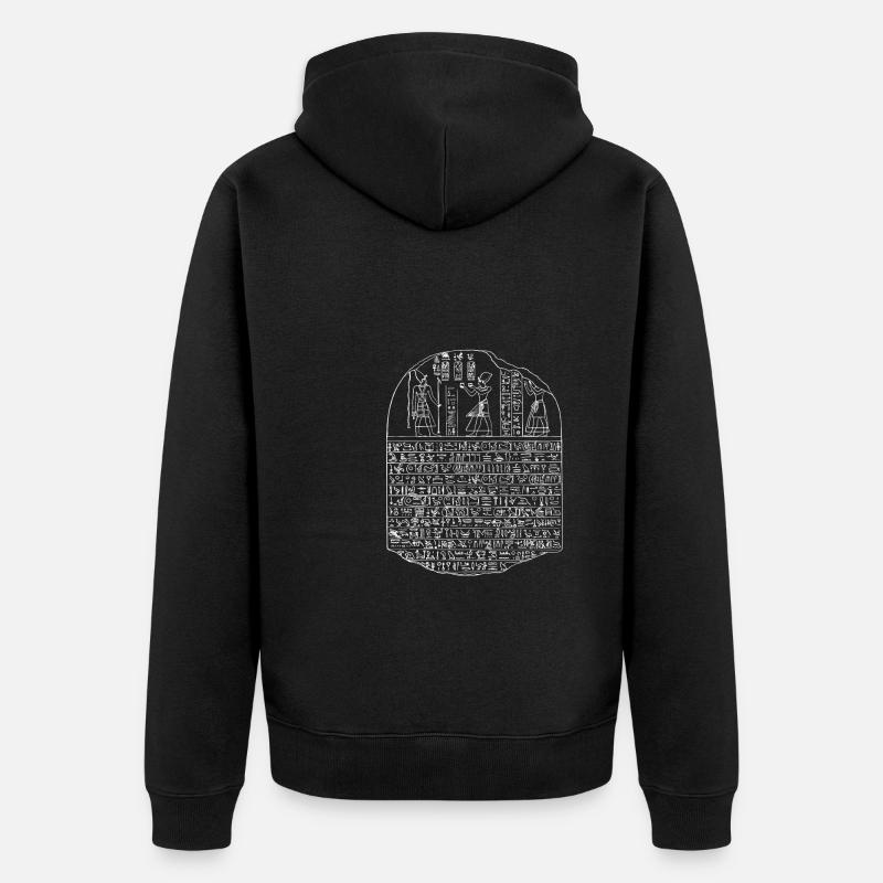 Hiéroglyphes égyptologue, Égypte ancienne - Veste à capuche bio Premium Unisexe - noir