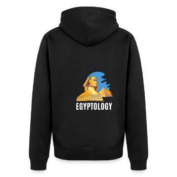 Hiéroglyphes égyptologue, Égypte ancienne - Veste à capuche bio Premium Unisexe - noir - Dos - Nico (187cm)