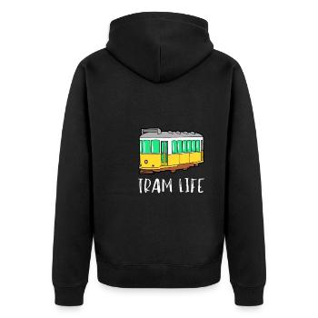 Aerial Tram Tramway Cable Car Cableway Gondola - Unisex Premium Organic Zip Hoodie - black - Back - Nico (187cm)