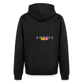 France Rhône Alpes - Unisex Premium Bio Zip Hoodie - Schwarz - Hinten - Nico (187cm)