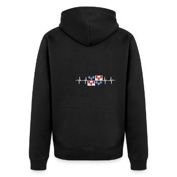France Picardie - Unisex Premium Bio Zip Hoodie - Schwarz - Hinten - Nico (187cm)