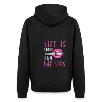 Botox Plastic Surgery And Aesthetic Nurse Injector - Unisex Premium Organic Zip Hoodie - black - Back - Nico (187cm)