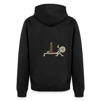 Erg Ergometer And Rowing Exercise Machine Rowing - Unisex Premium Organic Zip Hoodie - black - Back - Nico (187cm)
