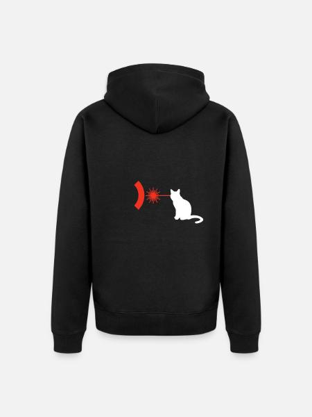 Cat With Laser Eyes - Unisex Premium Organic Zip Hoodie - black