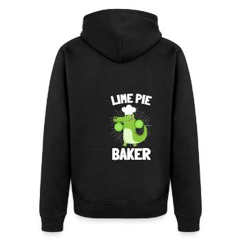 Key Lime Pie Lemon Tart Dessert - Unisex Premium Organic Zip Hoodie - black - Back - Nico (187cm)