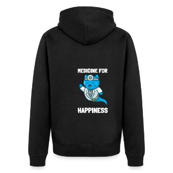 Ma médecine pour le bonheur appelée chats tous les jours - Veste à capuche bio Premium Unisexe - noir - Dos - Nico (187cm)