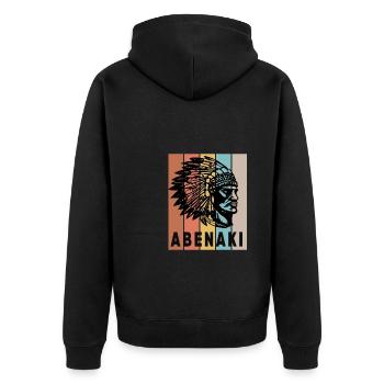 Native American Indian Abenaki - Unisex Premium Bio Zip Hoodie - Schwarz - Hinten - Nico (187cm)