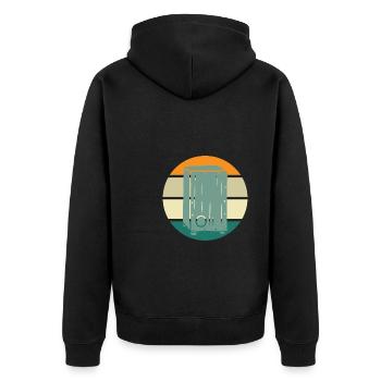 Cajon Box Drum Instrument Peruvian Cajon - Unisex Premium Bio Zip Hoodie - Schwarz - Hinten - Nico (187cm)