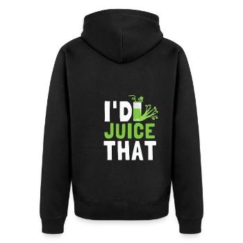 Vegan Vegetarian Veggie Organic Celery Juice - Unisex Premium Organic Zip Hoodie - black - Back - Nico (187cm)