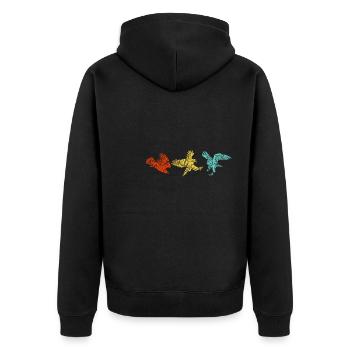 Falconer Falconry Ornithology Falcon Trainer - Unisex Premium Bio Zip Hoodie - Schwarz - Hinten - Nico (187cm)