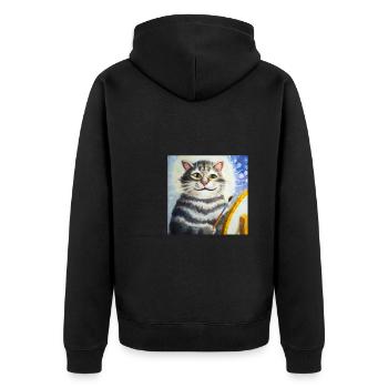 Histoire de l’art du chat - Veste à capuche bio Premium Unisexe - noir - Dos - Nico (187cm)