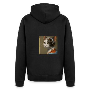 Histoire de l’art du chat - Veste à capuche bio Premium Unisexe - noir - Dos - Nico (187cm)