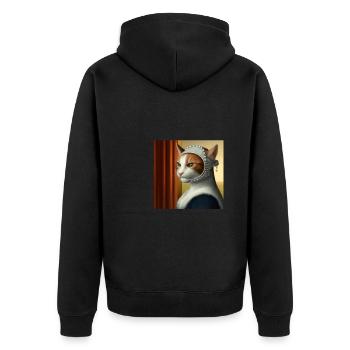 Histoire de l’art du chat - Veste à capuche bio Premium Unisexe - noir - Dos - Nico (187cm)