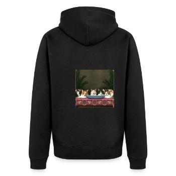 Histoire de l’art du chat - Veste à capuche bio Premium Unisexe - noir - Dos - Nico (187cm)
