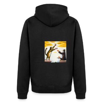 Histoire de l’art du chat - Veste à capuche bio Premium Unisexe - noir - Dos - Nico (187cm)