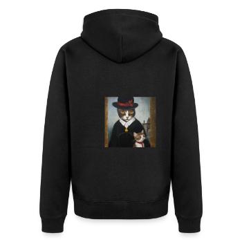 Histoire de l’art du chat - Veste à capuche bio Premium Unisexe - noir - Dos - Nico (187cm)