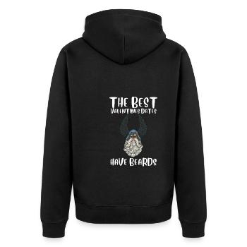 This Beard Is Taken - Bearded Man Valentines Day - Unisex Premium Organic Zip Hoodie - black - Back - Nico (187cm)