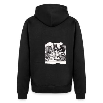 Chats Cartes à jouer - Veste à capuche bio Premium Unisexe - noir - Dos - Nico (187cm)