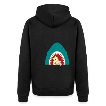 Chat mangeur de requins - Veste à capuche bio Premium Unisexe - noir - Dos - Nico (187cm)