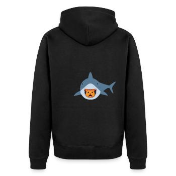 Chat mangeur de requins - Veste à capuche bio Premium Unisexe - noir - Dos - Nico (187cm)