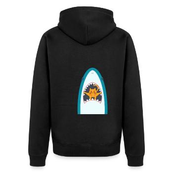 Chat mangeur de requins - Veste à capuche bio Premium Unisexe - noir - Dos - Nico (187cm)